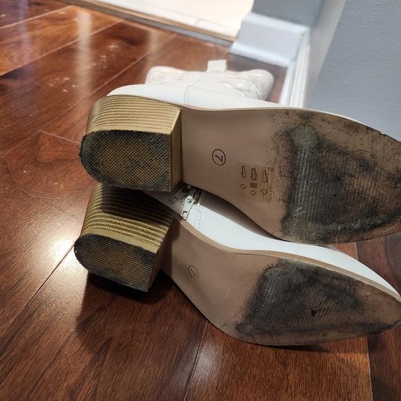 Yetier Women's beige western cowboy boots - Picture 7 of 7